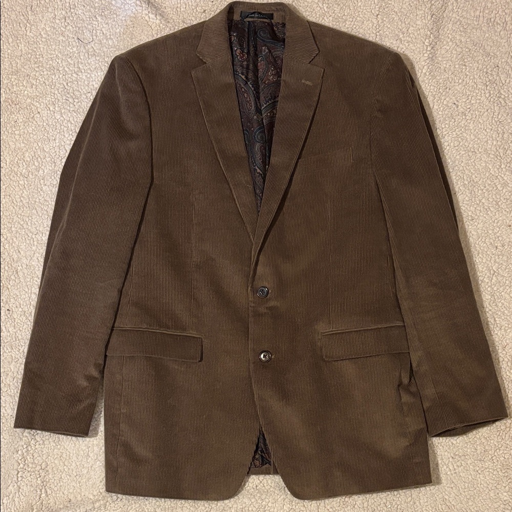Lauren Ralph Lauren tan brown cotton corduroy 42L blazer / jacket.